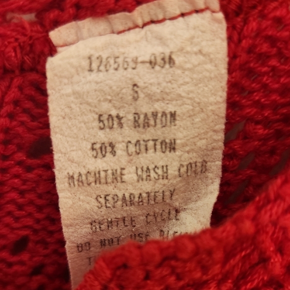 VTG MODA INT'L Red Knit Short Sleeve Scalloped Neckline Midi Dress Size S - Picture 3 of 15